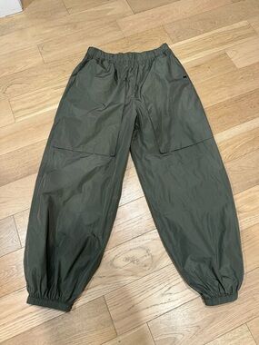 Saint Art New York Pants L Womens Clyde Oversized Taffeta Dusty Olive Cargo